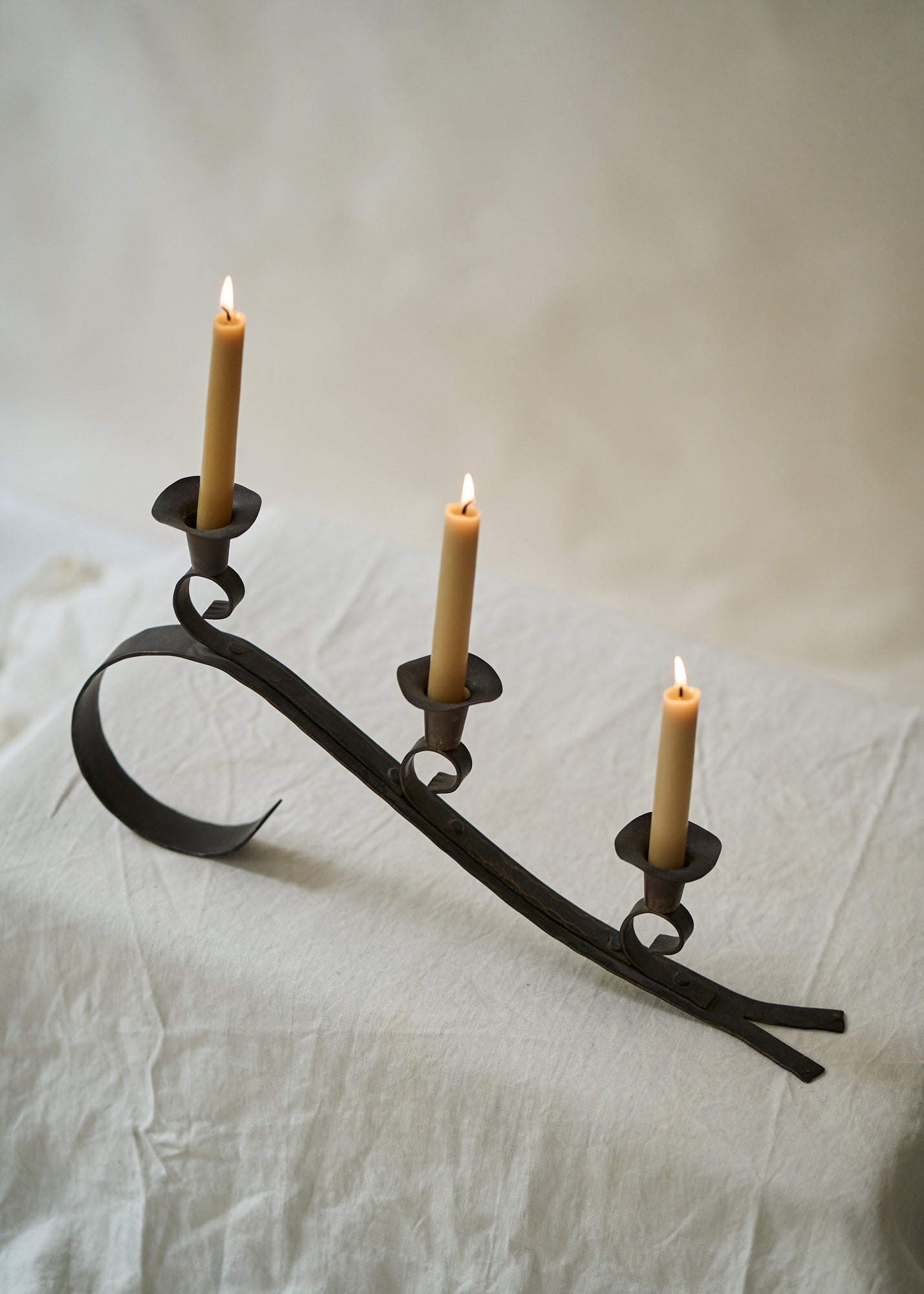 Antique Wrought Iron Candle Holder