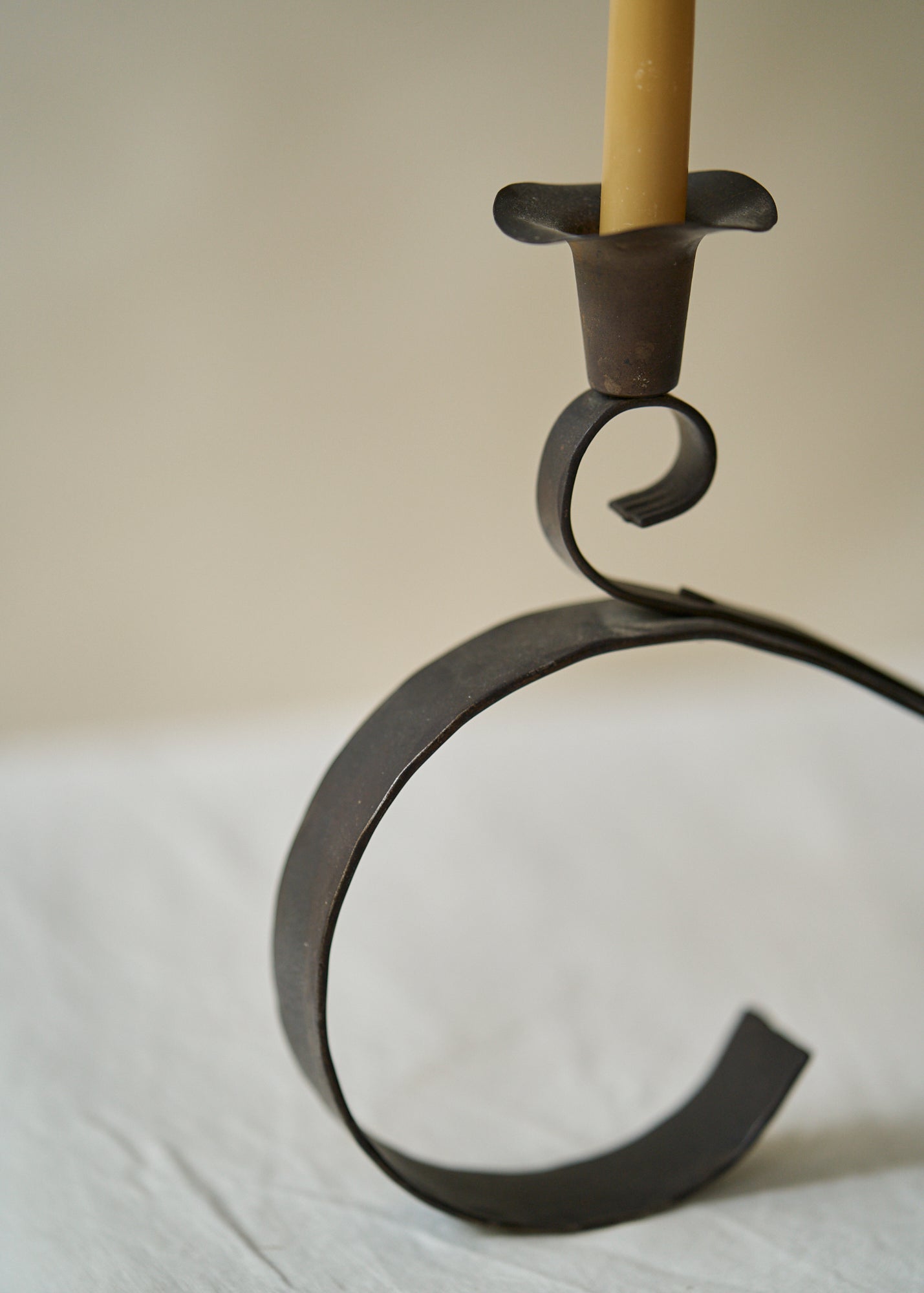 Antique Wrought Iron Candle Holder