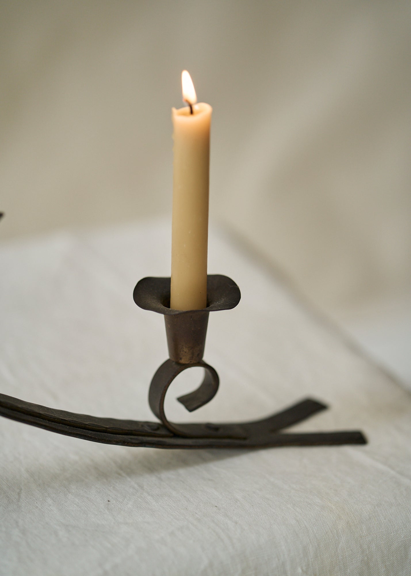 Antique Wrought Iron Candle Holder