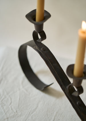 Antique Wrought Iron Candle Holder