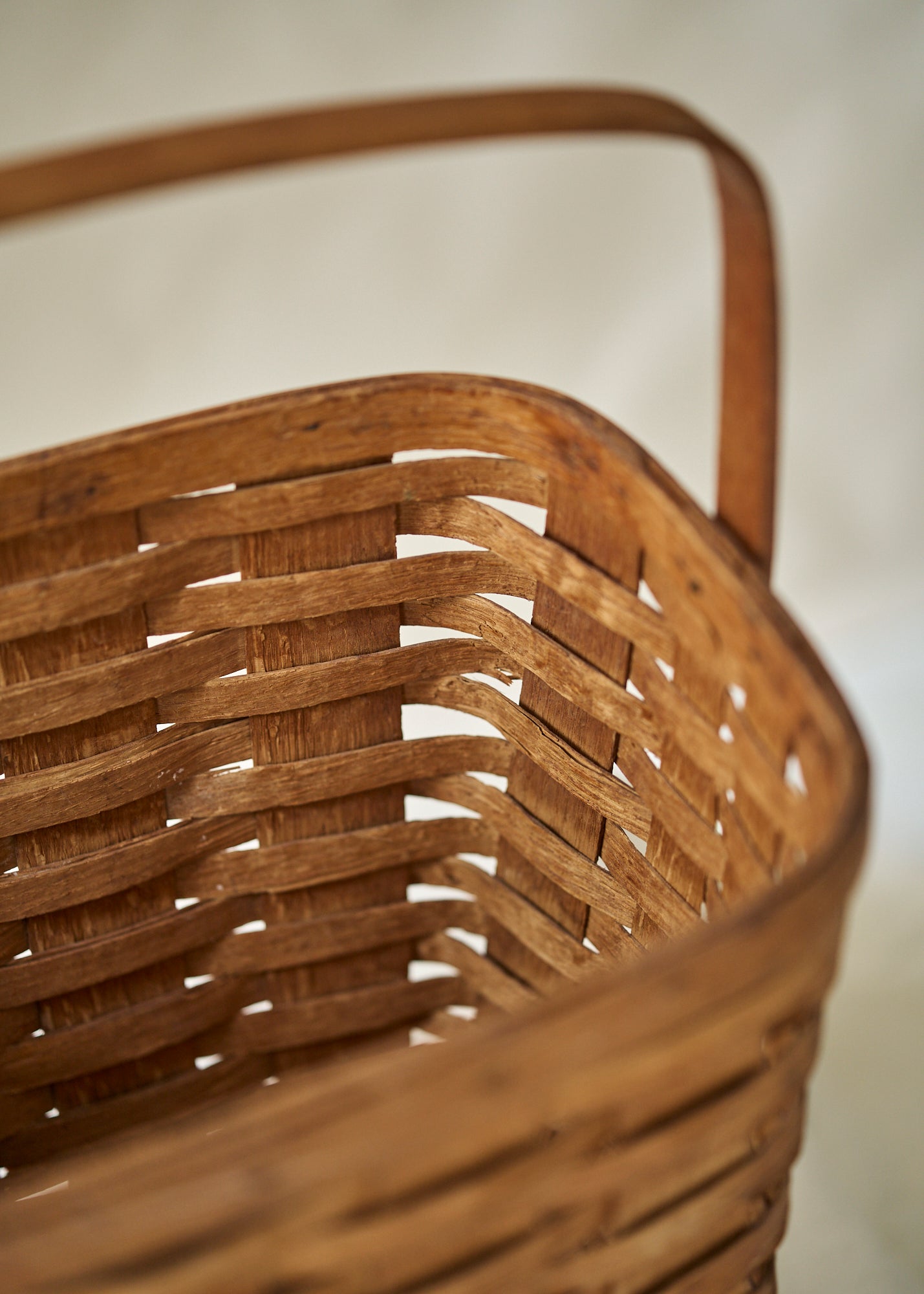 Antique Footed Basket with Handle