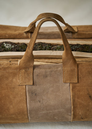 Vintage Leather Log Carrier