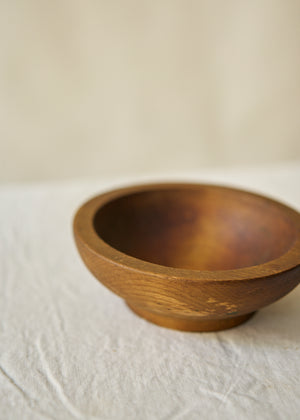Antique Small Handmade Wood Bowl
