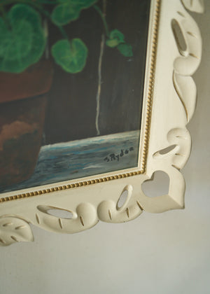 20th Century Geranium Oil Painting