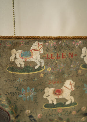 Antique Folk Art Painted Crate Top