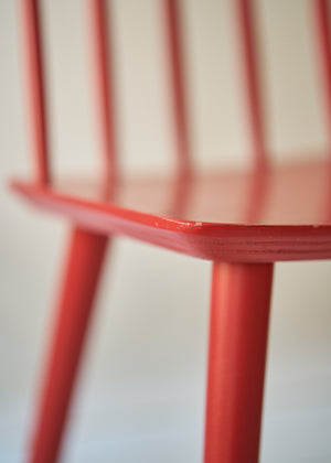 Red Mid Century Danish Dining Chairs