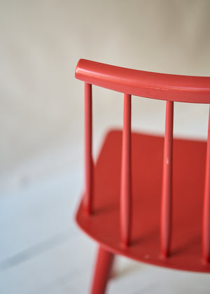 Red Mid Century Danish Dining Chairs