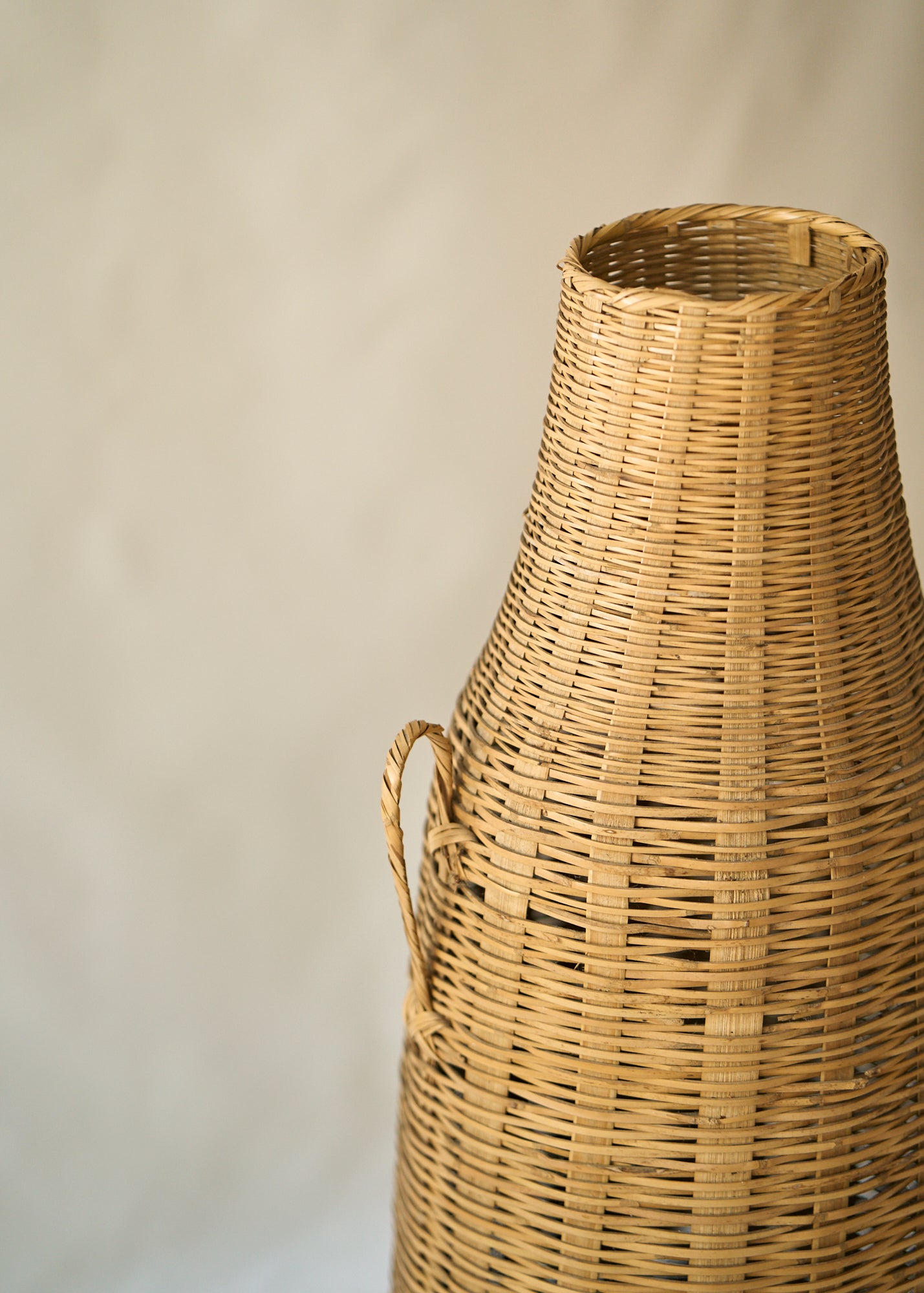 Large Vintage Wicker Floor Vase