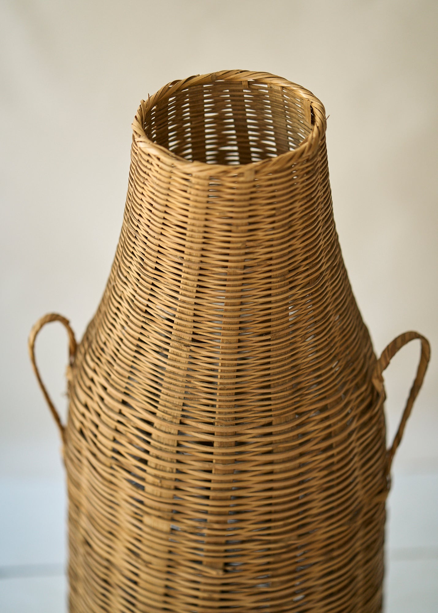 Large Vintage Wicker Floor Vase