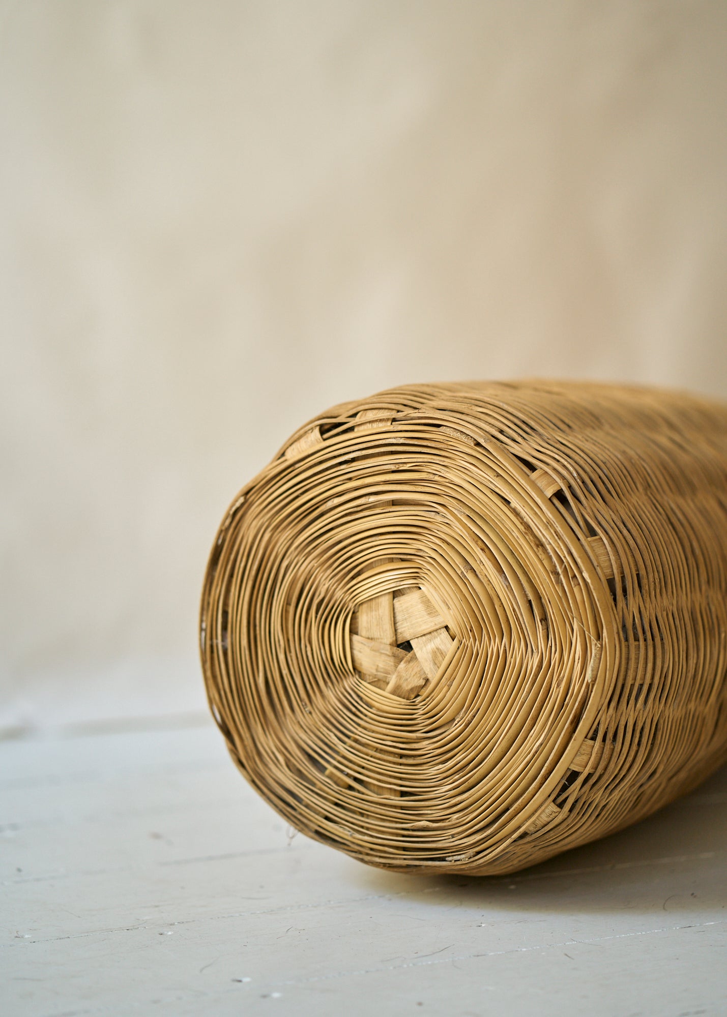Large Vintage Wicker Floor Vase