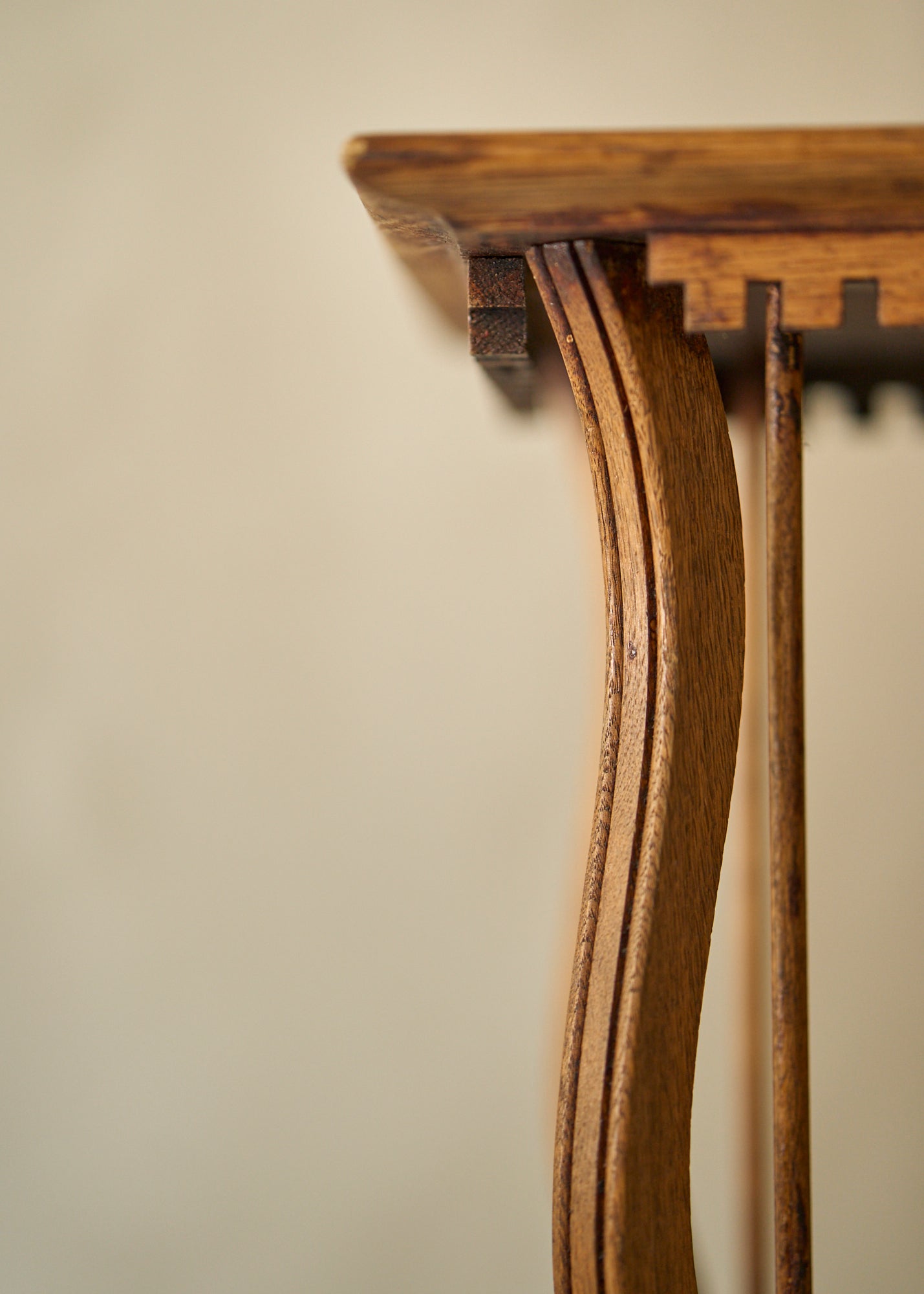 Antique Carved Wood Side Table