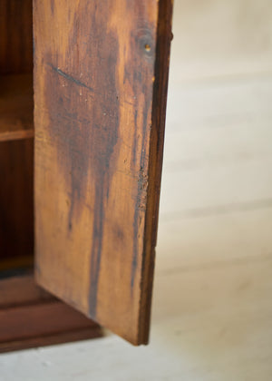 Antique Wood Folk Art Storage Cabinet