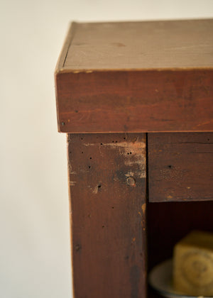 Antique Wood Folk Art Storage Cabinet