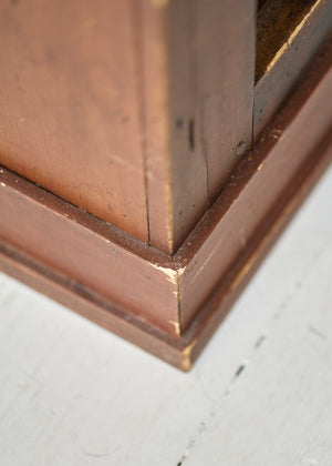 Antique Wood Folk Art Storage Cabinet
