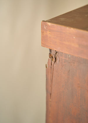 Antique Wood Folk Art Storage Cabinet