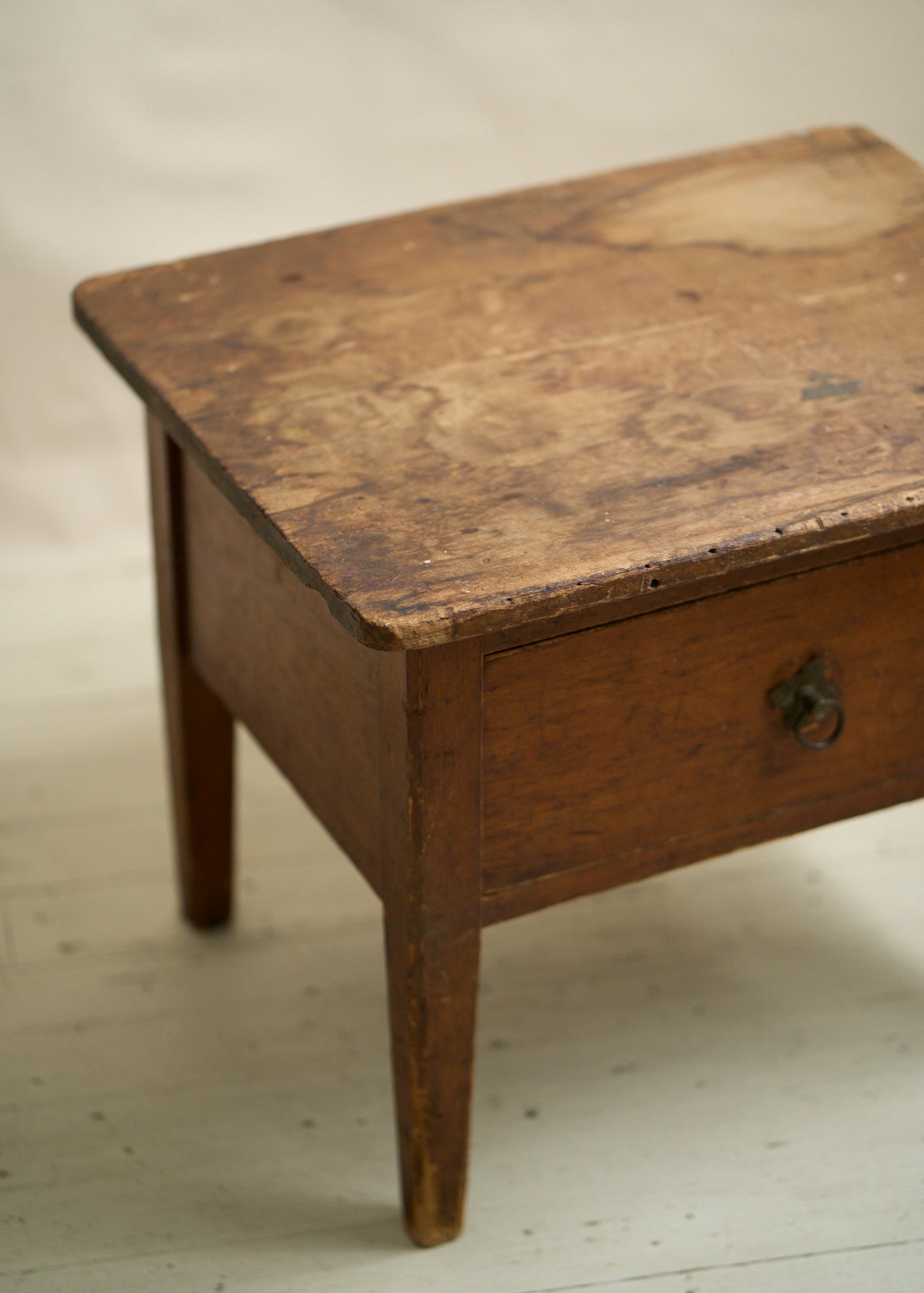 Antique Wooden Side Table with Drawer