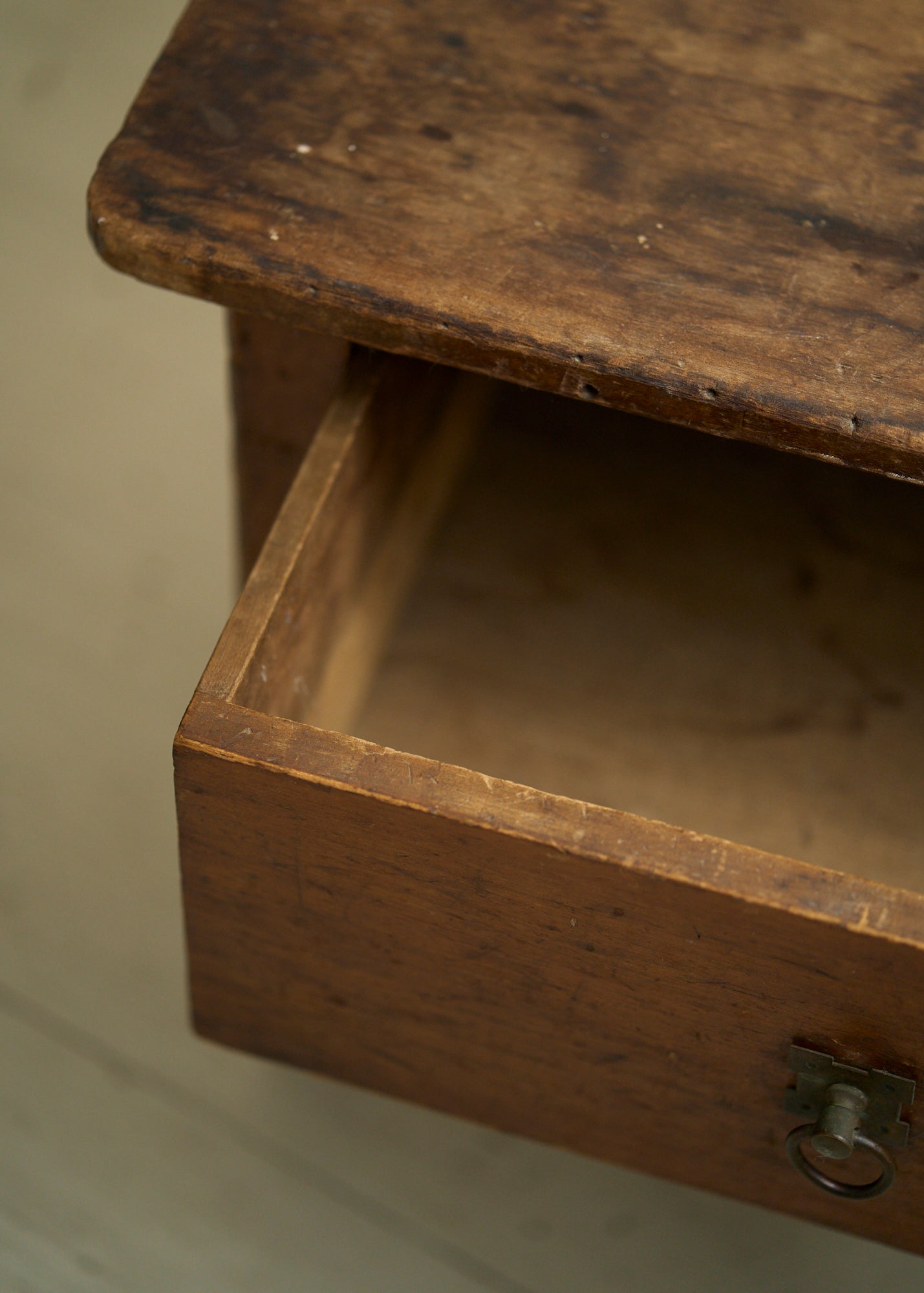 Antique Wooden Side Table with Drawer