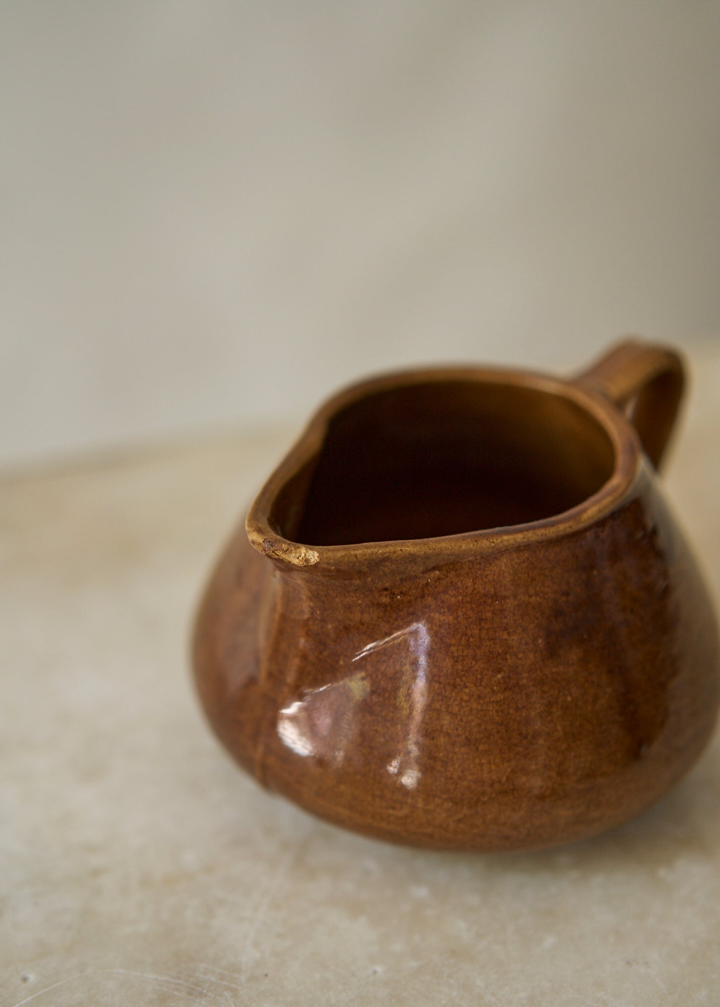 Handmade Brown Ceramic Pitcher