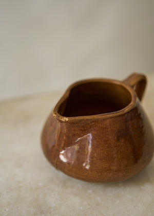 Handmade Brown Ceramic Pitcher