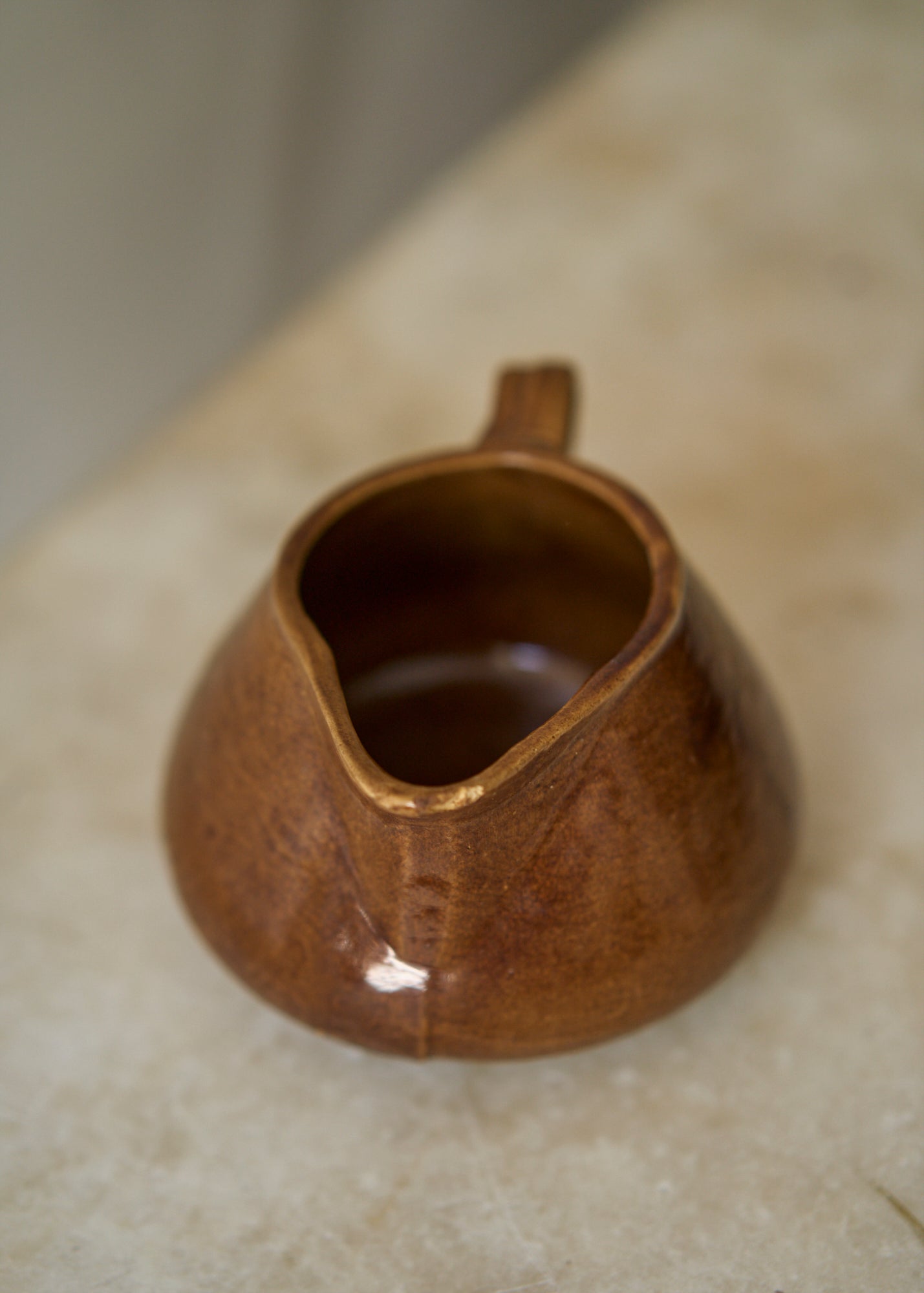 Handmade Brown Ceramic Pitcher