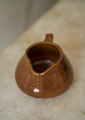 Handmade Brown Ceramic Pitcher