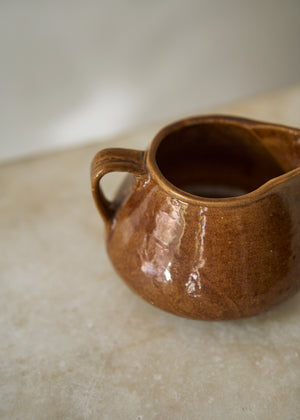 Handmade Brown Ceramic Pitcher