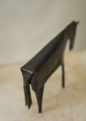 Folk Art Metal Horse Sculpture