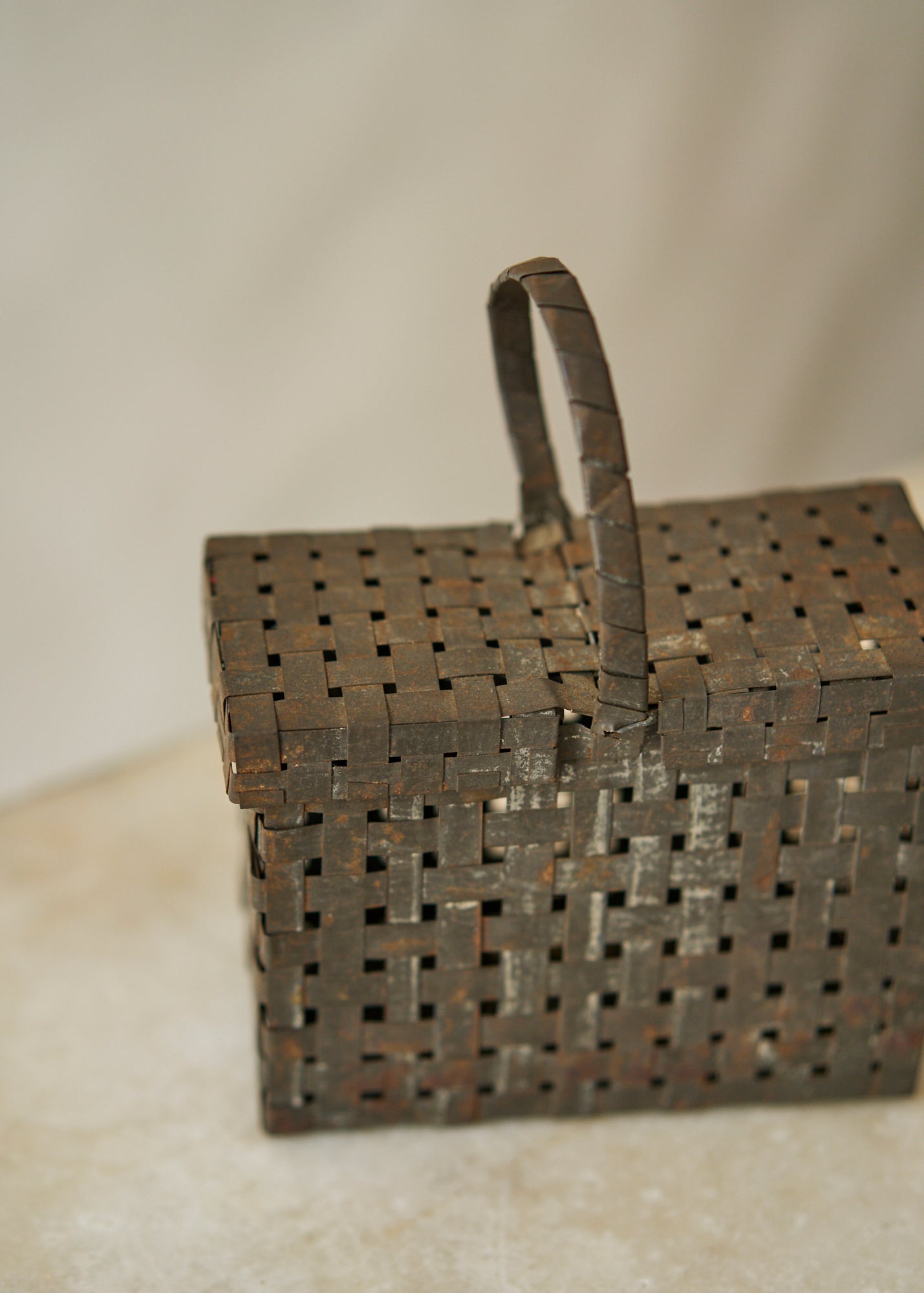 Antique Woven Metal Basket