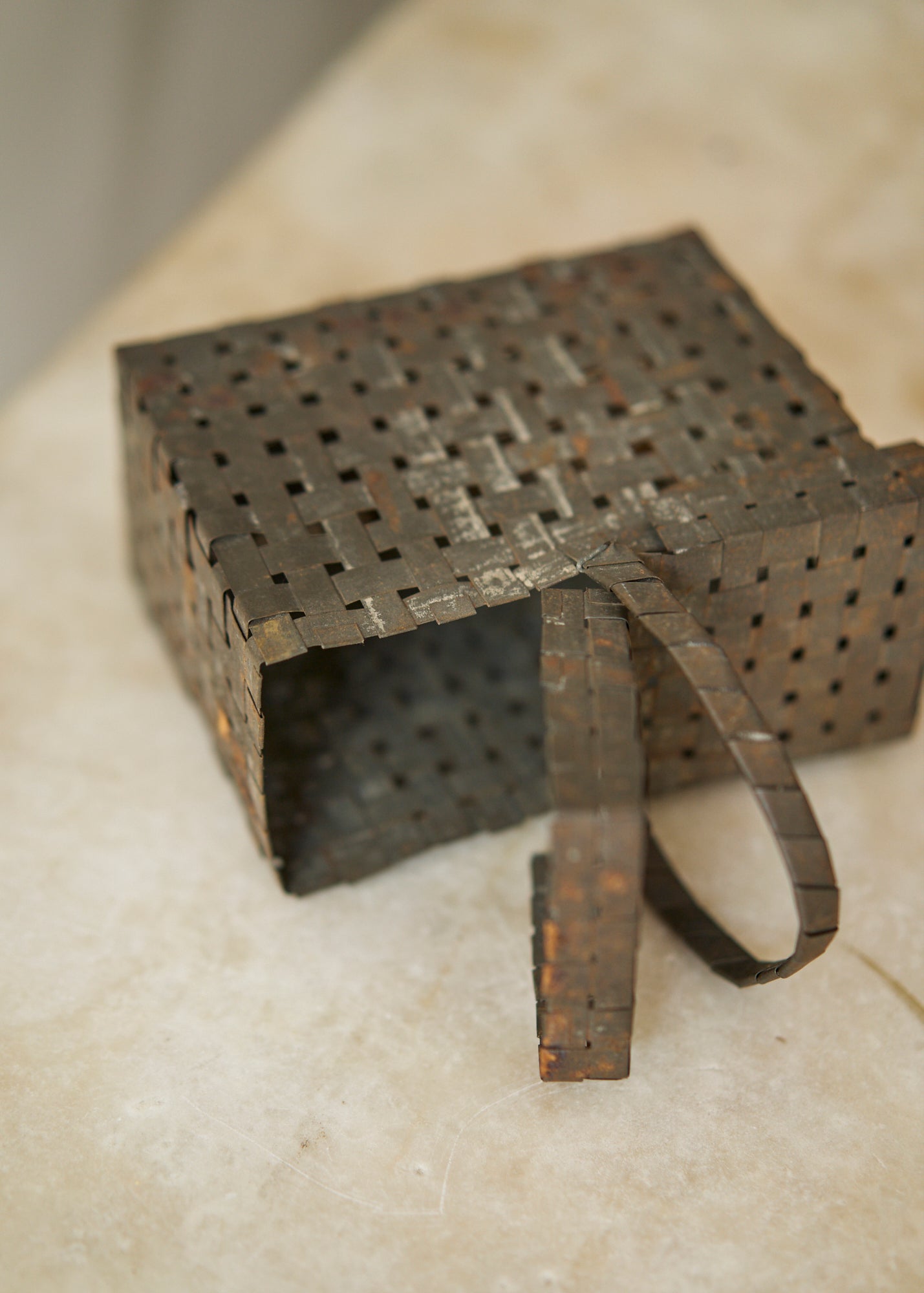 Antique Woven Metal Basket