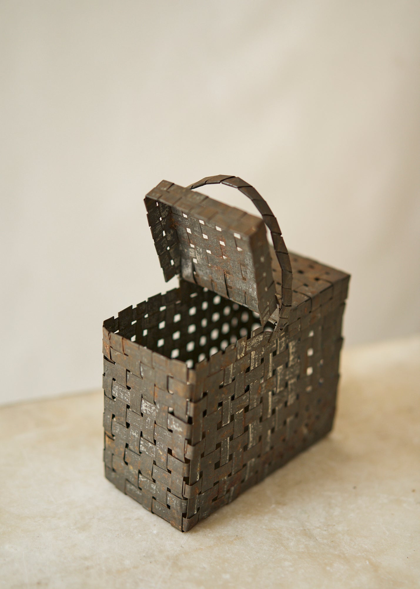 Antique Woven Metal Basket