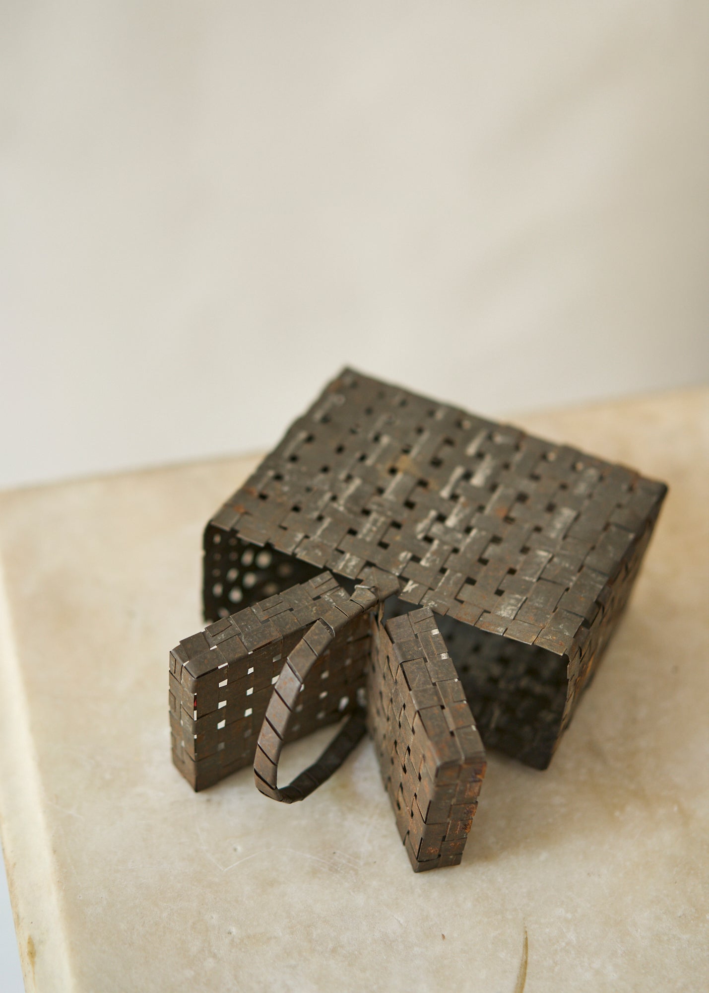 Antique Woven Metal Basket