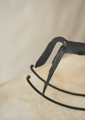 Folk Art Metal Rocking Horse