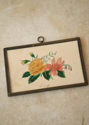 Early 1800's Pencil Drawing, A Bouquet