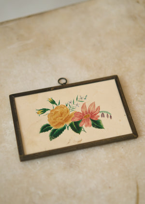 Early 1800's Pencil Drawing, A Bouquet