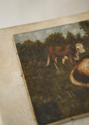 Cows in the Pasture Oil Painting