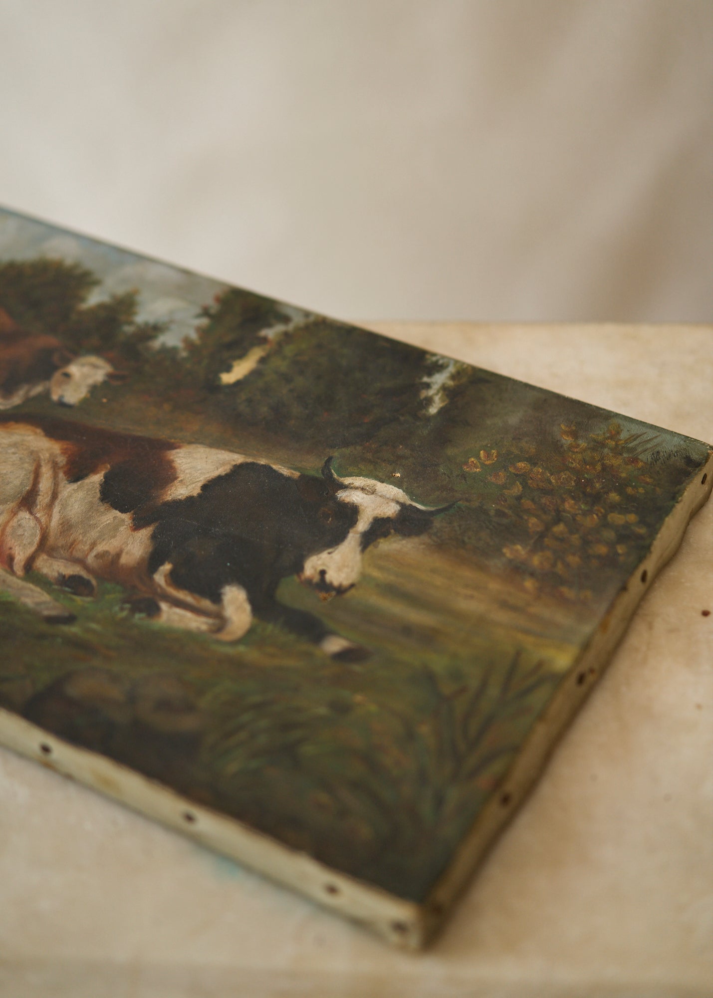 Cows in the Pasture Oil Painting