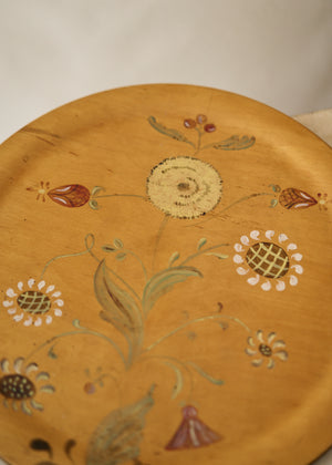 Floral Painted Wood Platter