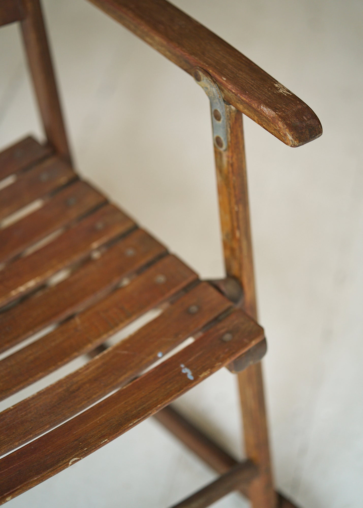 Vintage Slat Wood Folding Rocker