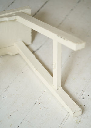 Painted White Wood Stool