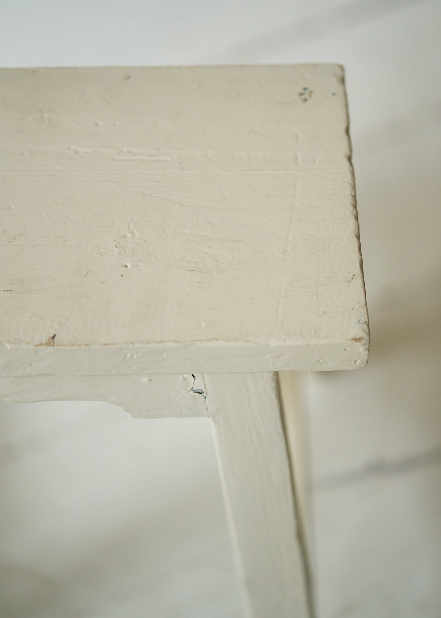Painted White Wood Stool