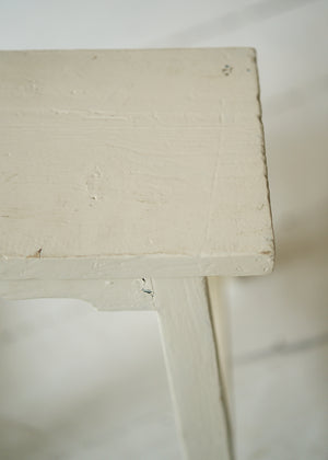 Painted White Wood Stool