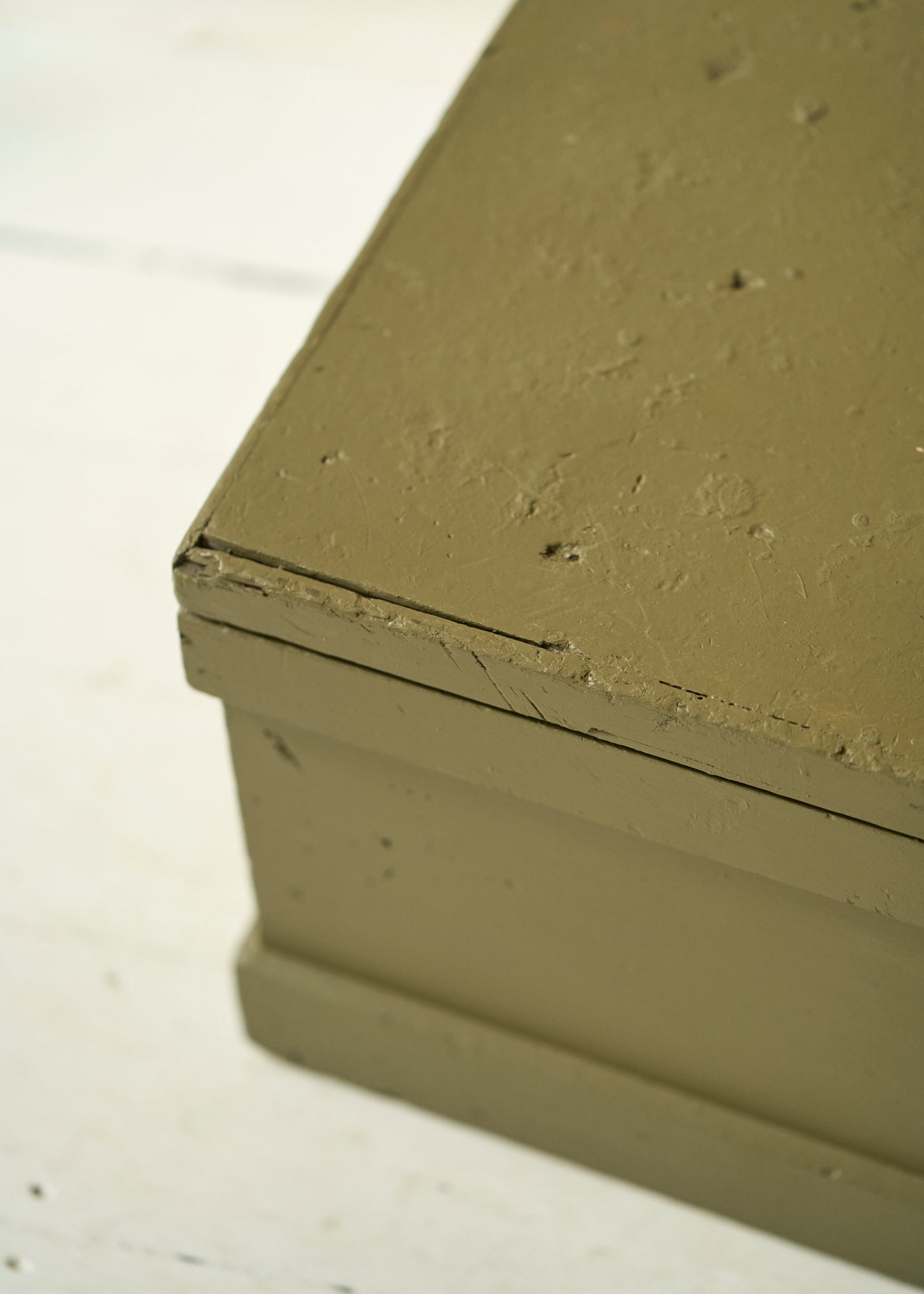 Green Painted Wood Storage Trunk