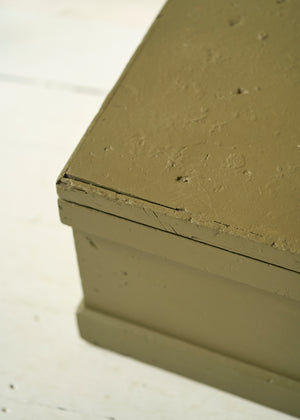 Green Painted Wood Storage Trunk