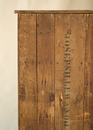 Antique Rustic Pine Hall Cabinet