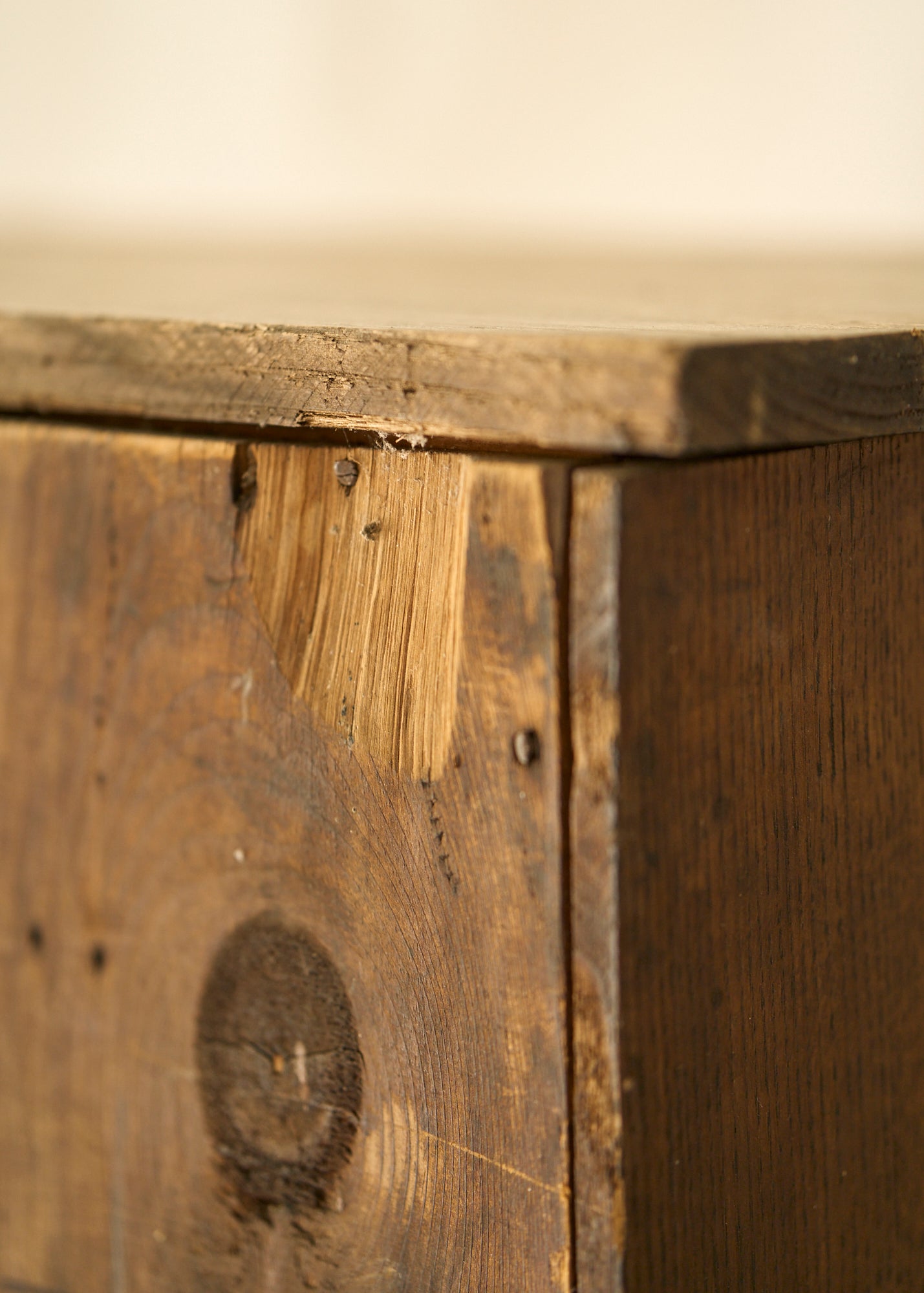 Antique Rustic Pine Hall Cabinet