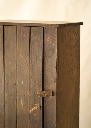 Antique Rustic Pine Hall Cabinet