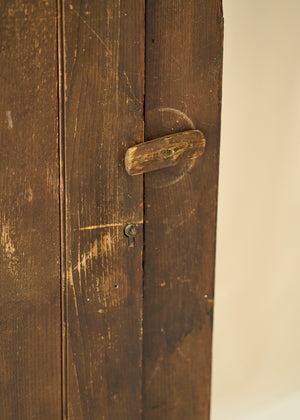 Antique Rustic Pine Hall Cabinet