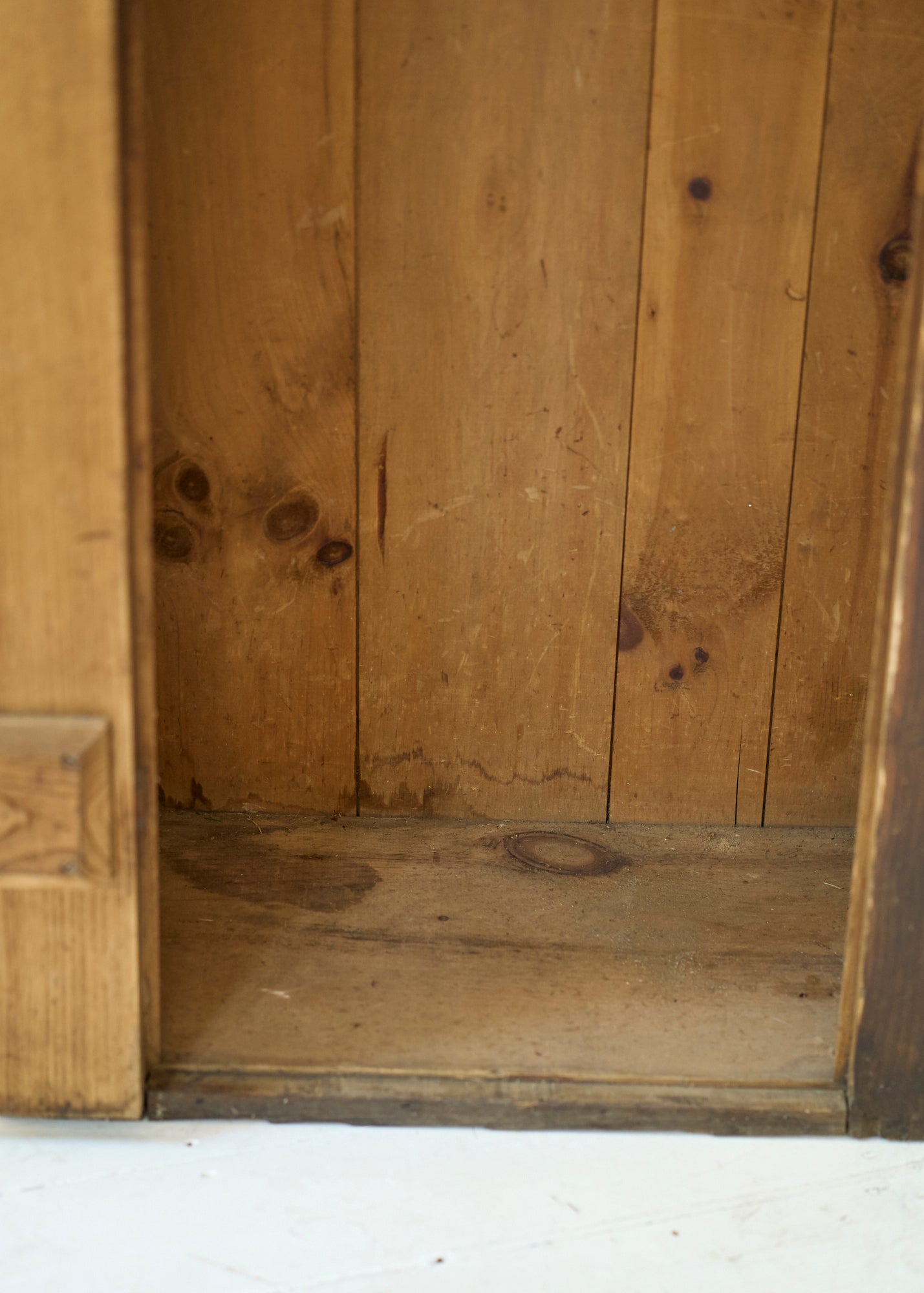 Antique Rustic Pine Hall Cabinet