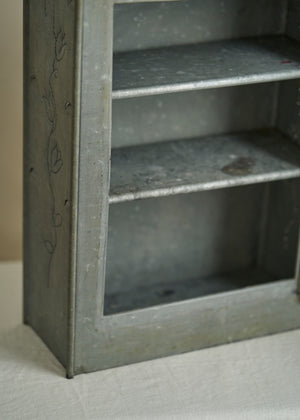 Folk Art Punched Tin Wall Cabinet