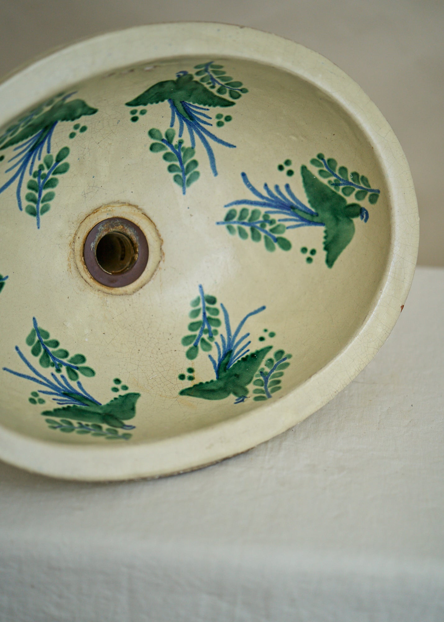 Vintage Hand Painted Ceramic Sink